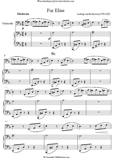 An easy melody and basic first position chord shapes. Beethoven - Fur Elise sheet music for Cello | Sheet music, Fur elise sheet music, Sheet music ...