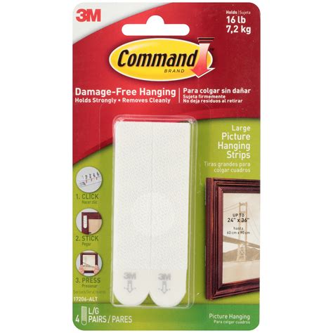 Command Picture Hanging Strips White Large 4 Sets Of Stripspack