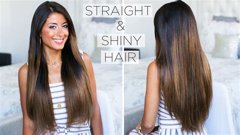 How To Get Shiny Straight Hair My Straight Hair Routine Youtube