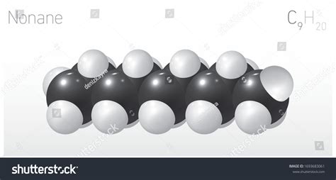 Nonane C9h20 Structural Chemical Formula Molecule Stock Vector Royalty