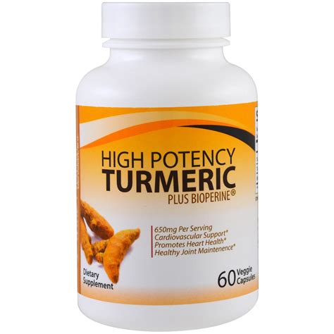 Divine Health High Potency Turmeric Plus Bioperine 60 Veggie Caps