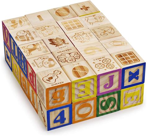 Wooden Abc Blocks 40pcs Stacking Blocks Baby Alphabet Letters Etsy