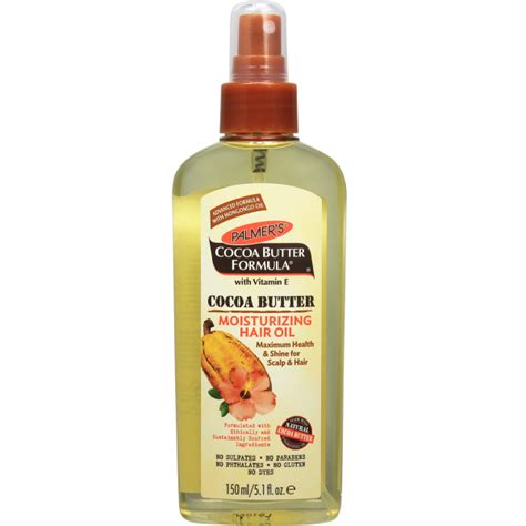 It contains ingredients such as ricinoleic and fatty acids. Palmer's Cocoa Butter Formula Moisturizing Hair Oil