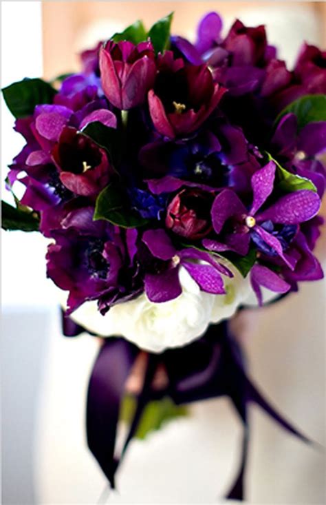 Dark Purples Wedding Bouquets Purple Wedding Flowers Purple Wedding