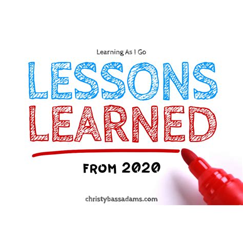 Lessons Learned In 2020 Learning As I Go