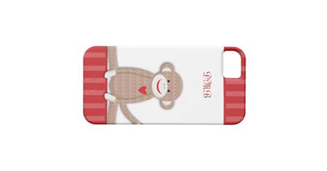Sock Monkey Monogram Iphone 5 Case Zazzle