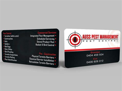But the percentage of tax and the type of tax depends on your business. Construction Business Card Design for Auss Pest Management ...