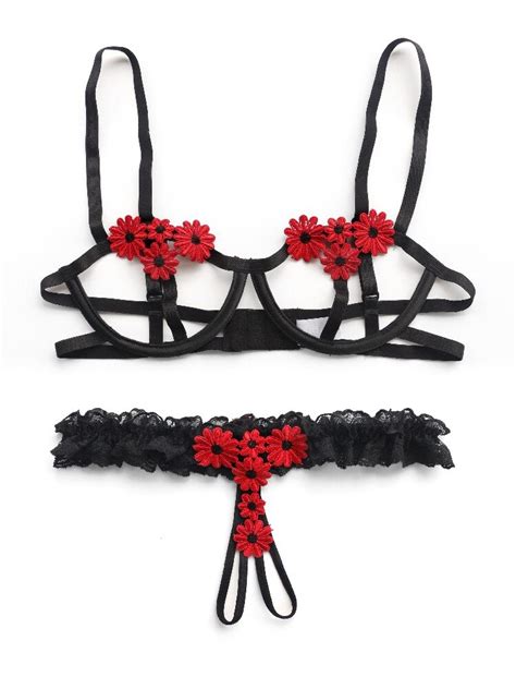 2021 17 Style Women Sexy Lingerie Hot Lace Open Cup Bra Crotchless Sets