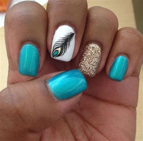 40 Examples Of Feather Nail Art Art And Design