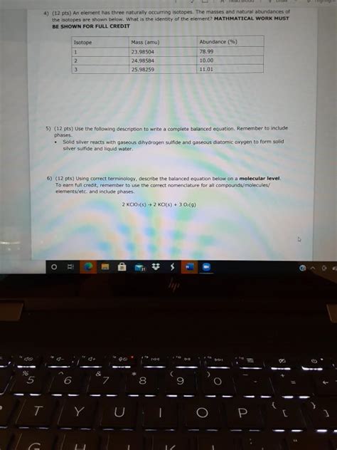 Solved NE 4 12 Pts An Element Has Three Naturally Chegg