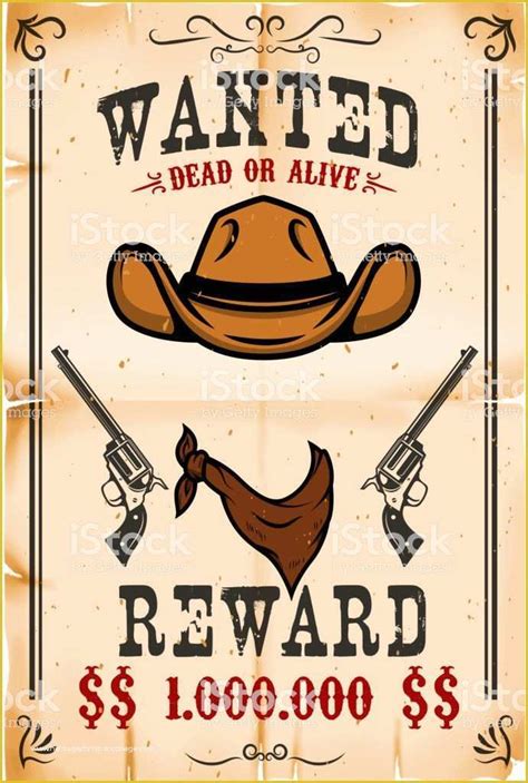 Wild West Wanted Poster Template Free Of Printable Wanted Poster