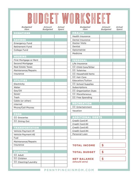 How To Create A Household Budget Spreadsheet — Db