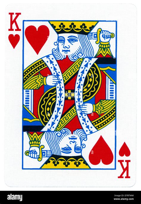 King Hearts Playing Card Isolated On White Background Scanned At Stock