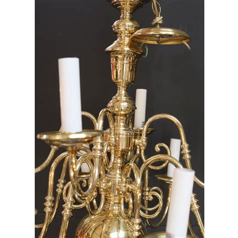 A Large Two Tier Dutch Style Brass Chandelier Lassco Englands