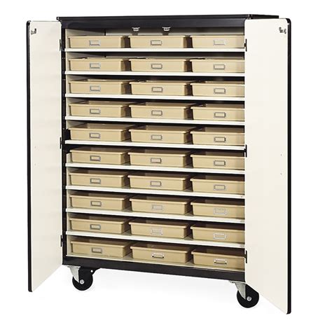 Maybe you would like to learn more about one of these? Mobile Storage Cabinet with Tote Trays - Locking | Storage ...