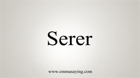How To Say Serer Youtube