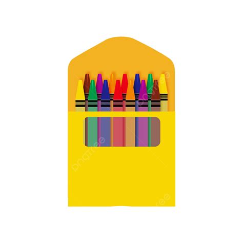 Watercolor Crayon Box With Crayons Png Design Crayon Box