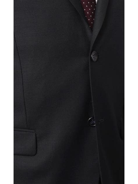 Montefino Mens Solid Navy Super 120s 100 Wool Regular Fit Suit The