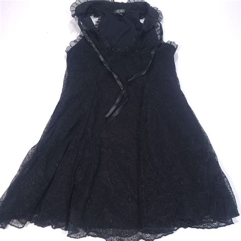 Dolls Kill Widow Black Lace Goth Dress Xs Gem