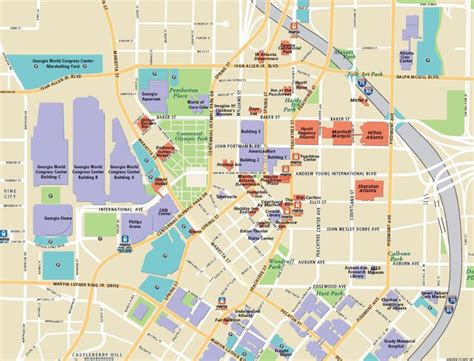Downtown Atlanta Map Of Attractions Map