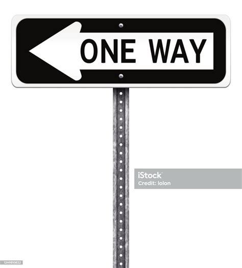 One Way Road Sign Vector Illustration On White Stock Illustration