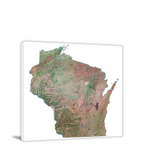 Wisconsin Satellite Map 2022 Canvas Wrap