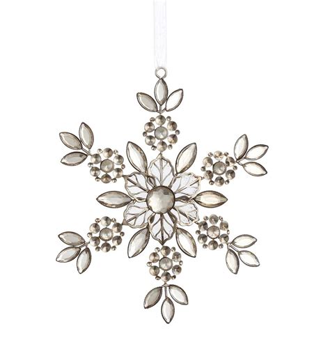 Jeweled Metal Snowflake Ornament Plowhearth