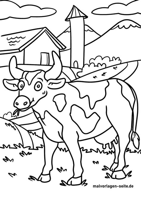 Ausmalbilder Kühe Und Rinder Kostenlos Herunterladen Und Ausmalen