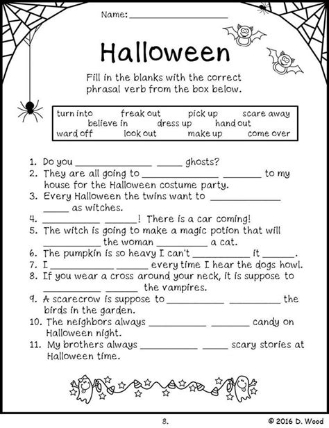 Fun Halloween Language Arts Worksheets