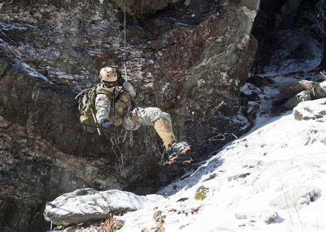A Us Army Soldier Rappels A Cliff Face On Smugglers Nara And Dvids