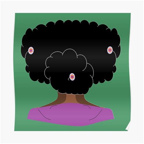 black curly haired mother carrying her daughter on her shoulders poster for sale by greenidea