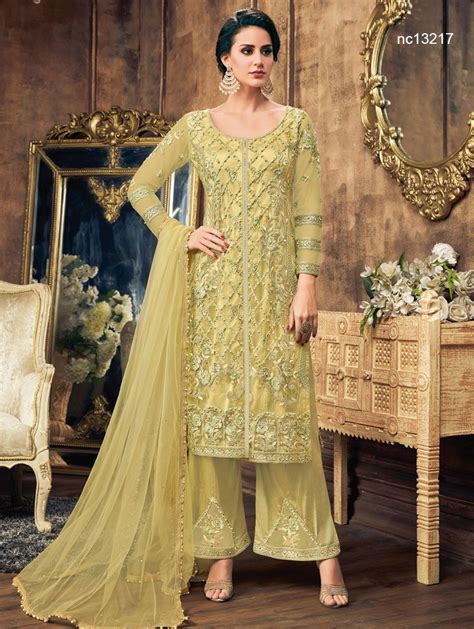 Green Net Palazzo Suit Nc13217 Party Wear Pakistani Designer Suits