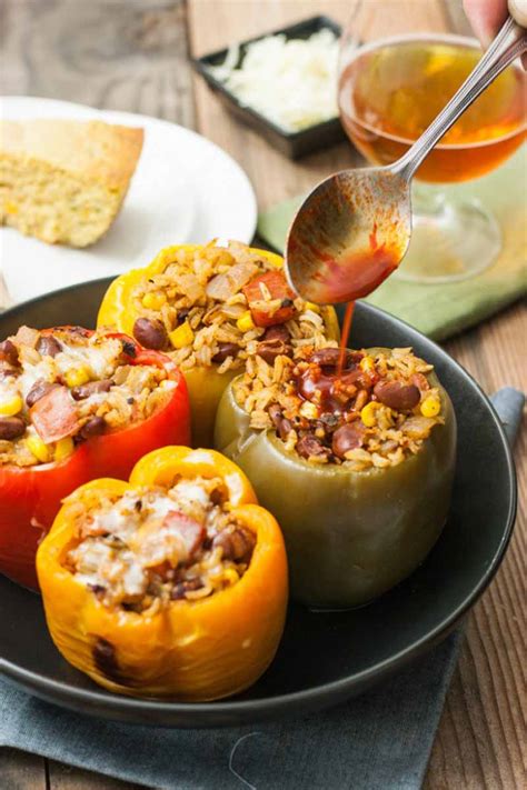 Vegetarian Vegan Slow Cooker Stuffed Southwest Bell Peppers Foodal