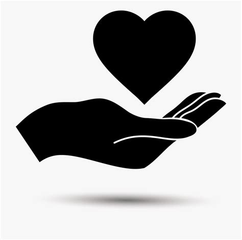 Clip Art Holding Hands Black And White Hand With Heart Clipart