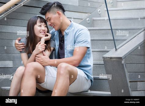 Happy Young Chinese Couple Stock Photo Alamy