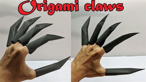How To Make Paper Claws Origami Claws Halloween Claws Youtube