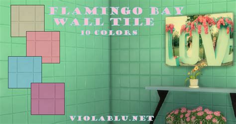 Flamingo Bay Wall Tiles For Sims 4 Violablu ♥ Pixels And Music ♥ Sims