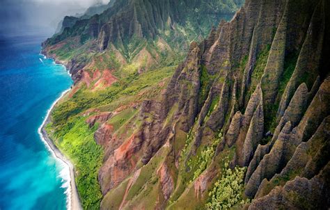 Wallpaper Sea Mountains The Ocean Shore Hawaii Usa State The