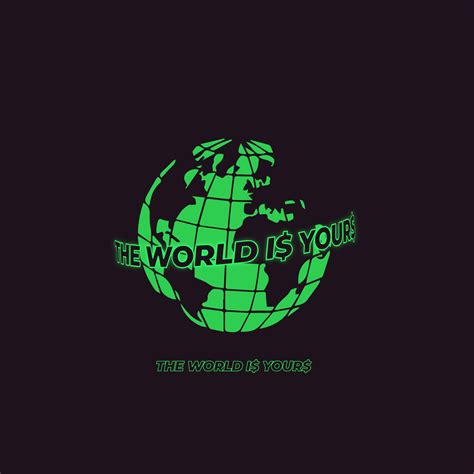 The World Is Yours 티셔츠 그래픽 디자인 카드 디자인 지구본