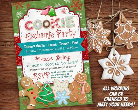 Unique christmas cookies for cookie exchange this year! Cookie Exchange Invitation Printable - Cookie Swap ...