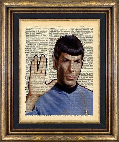 Star Trek Spock Live Long And Prosper Book Page Art Print Dictionary Art Print Up Cycled Book