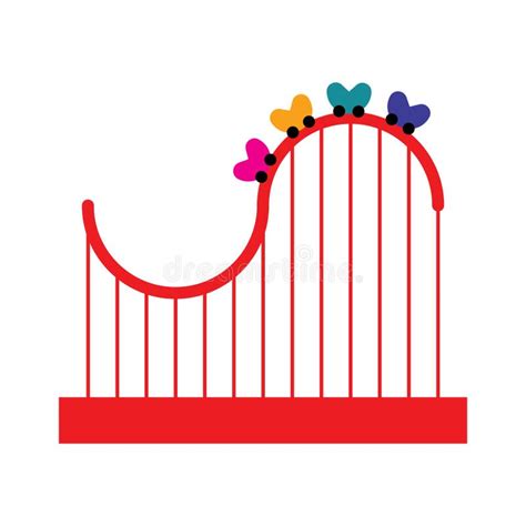 Isolated Theme Park Roller Coaster Icon Stock Vector Illustration Of