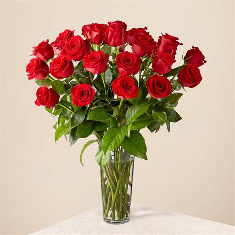 Red Roses In Vase Interflora