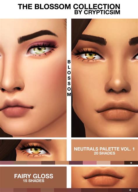 The Blossom Collection Crypticsim On Patreon Sims 4 Cc Makeup Sims