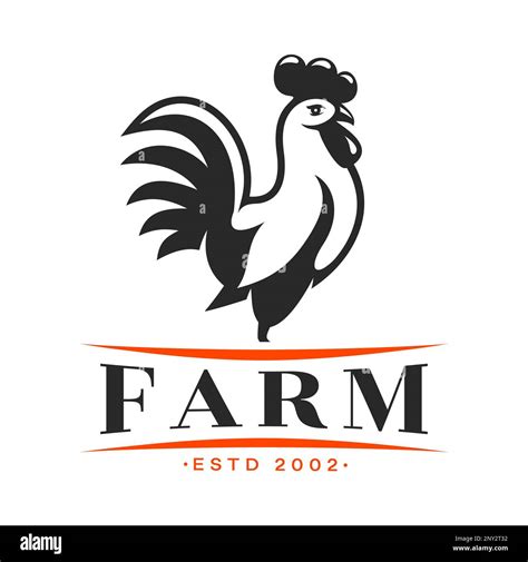 Agriculture And Farm Rooster Icon Poultry Meat Production And