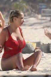 Caroline Vreeland In Red Swimsuit At Tulum Beach Mexico CelebMafia