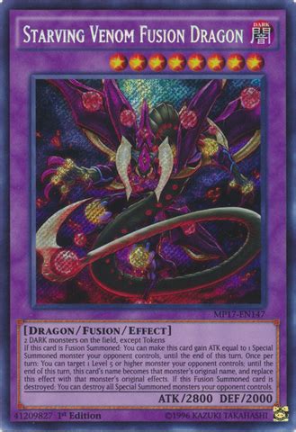 Maybe you would like to learn more about one of these? Starving Venom Fusion Dragon - MP17-EN147 - Secret Rare - 1st Edition - Yu-Gi-Oh Singles » Mega ...