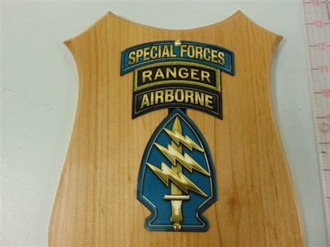 Special Forces Ssi Airborne Special Forces Ranger Tabs Wooded Plaque
