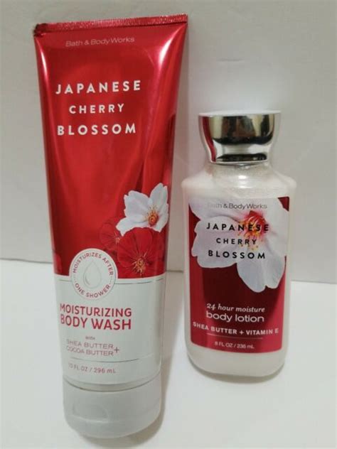 2 Pcs Set Bath And Body Works Japanese Cherry Blossom Body Wash And Lotion