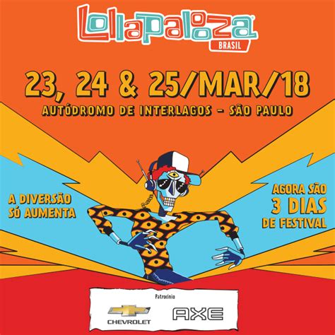 Lollapalooza paris is the french capital's newest major music festival and a european satellite by the iconic festival brand. Programação do Lollapalooza 2018 Agita a Web - 93 FM